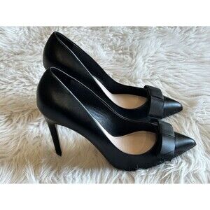 Ted Baker Women’s Size 37 Black Leather Bow High Heels Pumps Career